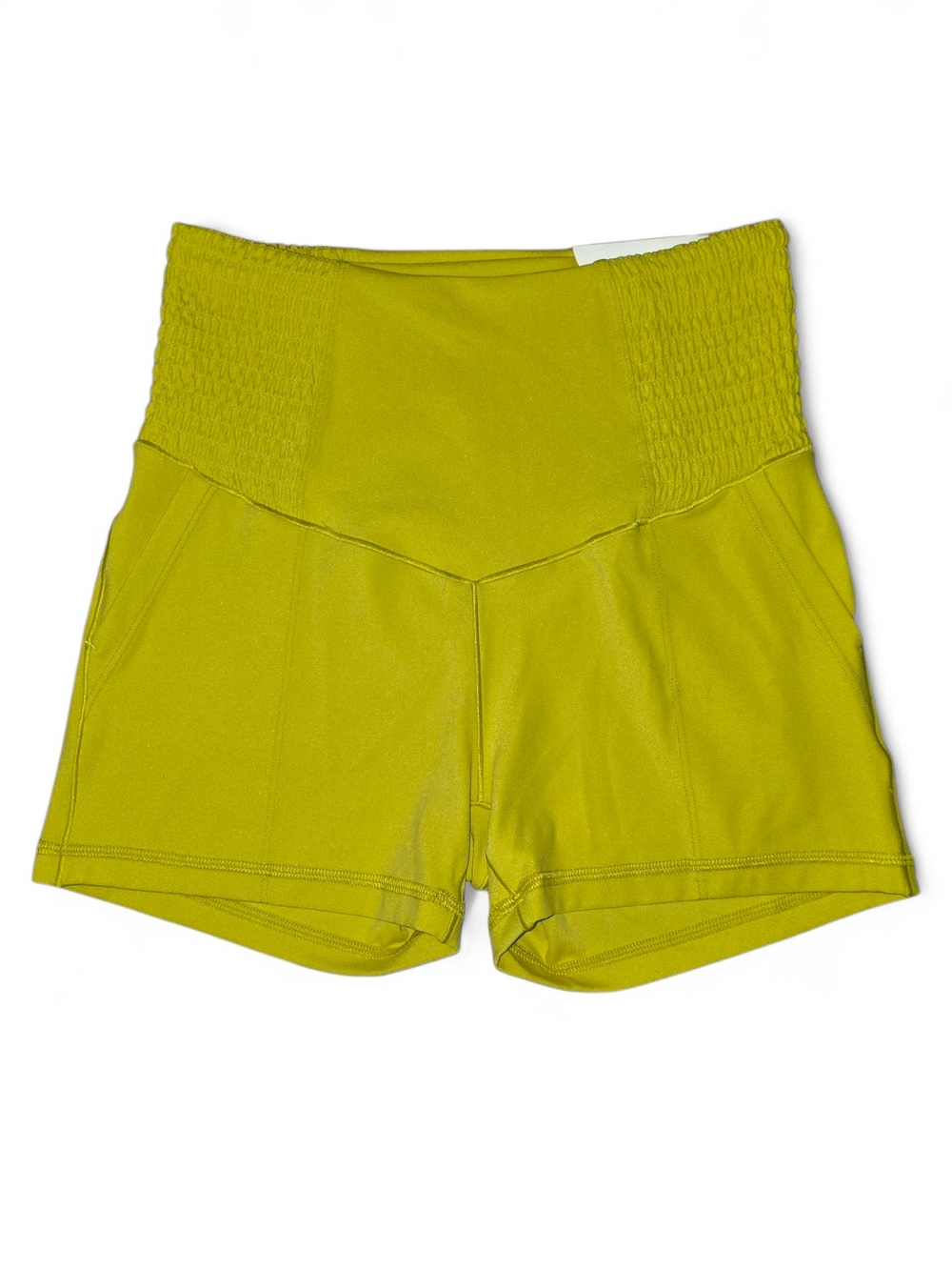 NEW OFFLINE by Aerie Real Me Shortie High-Waist Athletic Shorts in Chartreuse M
